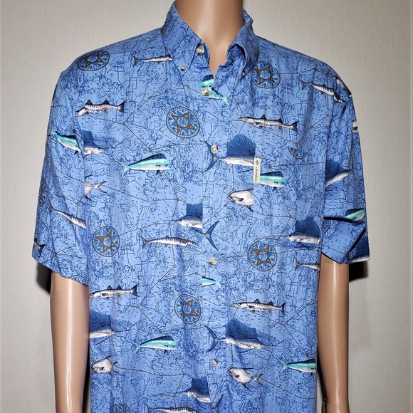 Columbia Other - Columbia Hawaiian Button Down Fish Pattern